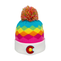 YoColorado Rainbow Argyle Beanie Kids | Multi White | Christy Sports