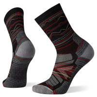 Smartwool Hike Light Cushion Mountain Range Pattern Crew Socks Mens | Multi Black | X-Large | Christy Sports