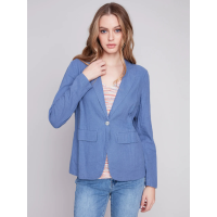 Charlie B Light Linen Blend Blazer Womens | Navy | Medium | Christy Sports