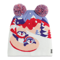 Spyder Penguin Double Pom Beanier Toddler Girls | Multi White | XS/S | Christy Sports