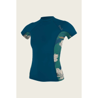 O'Neill Side Print Short-Sleeve Rash Guard Womens | Multi Aqua | Medium | Christy Sports