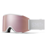 Smith Squad MAG Low Bridge Fit Goggles + ChromaPop Everyday Rose Gold Mirror Lens | White | Christy Sports
