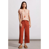 Tribal Frilly Cape Sleeve Blouse with Combo Print Womens | Multi Pink | Medium | Christy Sports