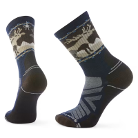 Smartwool Hike Mountain Moose Crew Socks Mens | Multi Navy | Large | Christy Sports