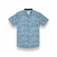 Baja Llama Roll Tides Deep Seas Short Sleeve Button Up Mens | Multi Navy | Medium | Christy Sports