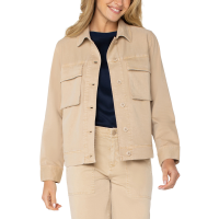 Liverpool Button Front Cargo Jacket Womens | Tan | Medium | Christy Sports