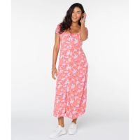 Roxy Shelley Coast Midi Dress Womens | Multi Pink | Medium | Christy Sports