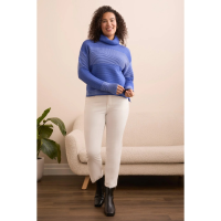 Tribal High-Low Turtleneck Sweater Womens | Multi Blue | Medium | Christy Sports