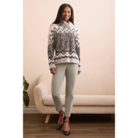 Tribal Fuzzy Intarsia Turtleneck Sweater Womens | Black | Large | Christy Sports