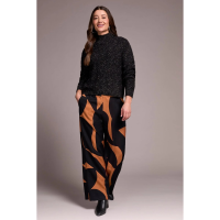 Tribal Mock Neck Drop Shoulder Sweater Womens | Black | Large | Christy Sports