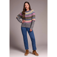 Tribal Intarsia Ribbed Sweater Womens | Multi Pink | Large | Christy Sports