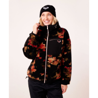 Roxy Everest Hooded Sherpa Jacket Womens | Multi Black | Medium | Christy Sports