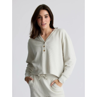 Free Fly Waffle Long Sleeve Henley Womens | Natural | Small | Christy Sports
