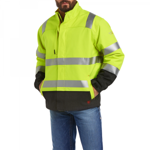 Ariat Mens AR1890 Flame-Resistant Hi-Vis Waterproof Insulated H20 Jacket - Hi Vis Yellow Large Regular