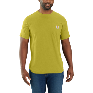 Carhartt Carhartt Mens 104616 Closeout Force Relaxed Fit Midweight Short Sleeve Pocket T-Shirt - Warm Olive Heather Small Regular - $17.49 at Dungarees