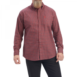 Ariat Men's 10041683 Flame-Resistant Payne Long Sleeve Work Shirt - Cherry Mahogony Large Tall