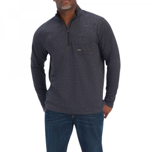 Ariat Mens 10041415 Rebar Foundation 1/4 Zip Long Sleeve Shirt - Charcoal Heather 2X-Large Tall