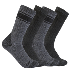 Carhartt Carhartt Men's SC1054M Heavyweight Crew Sock 4-Pack - Black Large - $27.99 at Dungarees