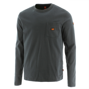 Cat CAT Mens 1630018 Flame-Resistant Pocket Long Sleeve T-Shirt - Magnet 4X-Large Regular - $89.99 at Dungarees