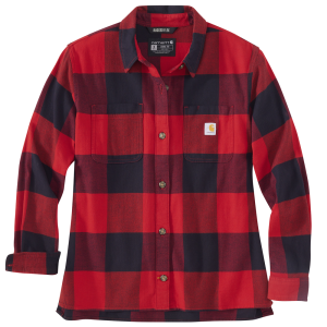 Carhartt Carhartt  105574 Women's Rugged Flex Loose Fit Midweight Flannel Long-Sleeve Plaid Shirt - Chili Pepper 2X-Large Plus - $49.99 at Dungarees