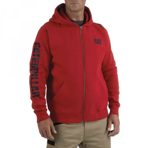 CAT Mens W10840 Closeout Full Zip Hooded Sweatshirt - Laser Red Medium Regular