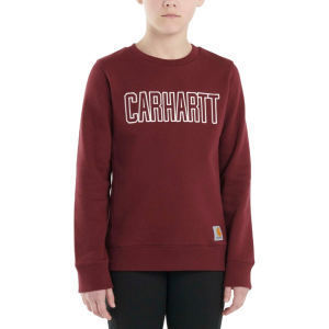 Carhartt Carhartt  CA9903 Long-Sleeve Crewneck Sweatshirt - Girls - Tawny Port Small (8) - $22.49 at Dungarees