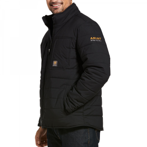 Ariat Men's 10032975 Rebar Valiant Ripstop Insulated Jacket - Black Large Regular