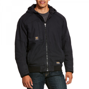 Ariat Mens 10027852 Rebar Washed Duracanvas Insulated Jacket - Black Large Tall