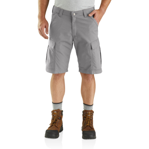 Carhartt Mens 103543 Closeout Force Relaxed Fit Ripstop Cargo Work Short - 11 Inch - Asphalt 46W