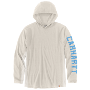 Carhartt Carhartt Mens 105481 Force Relaxed Fit Midweight Long-Sleeve Logo Graphic Hooded T-Shirt - Malt Small Regular - $34.99 at Dungarees