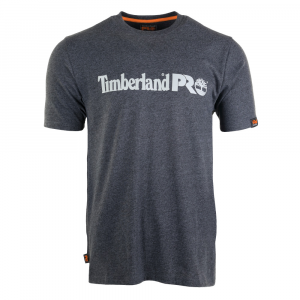 Timberland PRO Mens A6EXY Core Linear Logo Short Sleeve T-Shirt - Deepest Grey Heather Small Regular