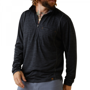 Ariat Mens 10043620 Rebar Evolution 1/2 Zip Long Sleeve T-Shirt - Black Medium Regular