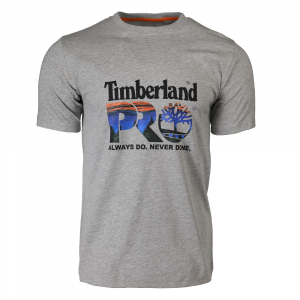 Timberland PRO Mens A6EYK Core Chest Logo Short Sleeve T-Shirt - Medium Grey Heather 2X-Large Regular