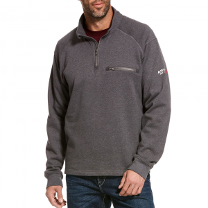 Ariat Mens 10027924 Flame-Resistant Rev 1/4 Zip - Charcoal Heather Large Tall