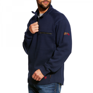 Ariat Mens 10022333 Flame-Resistant Rev 1/4 Zip - Navy X-Large Tall
