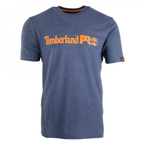 Timberland PRO Mens A6EXY Core Linear Logo Short Sleeve T-Shirt - Black Iris Heather 2X-Large Regular