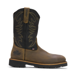 Thorogood  804-4330 American Heritage - Square Toe Wellington - Black/Crazyhorse 10 A 1/2 EE