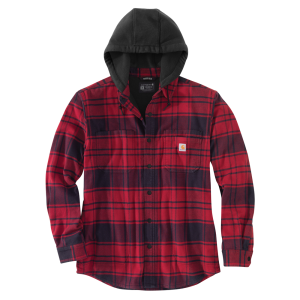 Carhartt Carhartt Mens 105621 Closeout Rugged Flex Relaxed Fit Flannel Fleece Lined Hooded Shirt Jac - Oxblood 3X-Large Regular - $47.99 at Dungarees