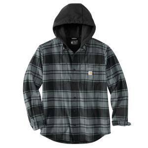 Carhartt Carhartt Men's 105621 Closeout Rugged Flex Relaxed Fit Flannel Fleece Lined Hooded Shirt Jac - Elm 3X-Large Regular - $47.99 at Dungarees