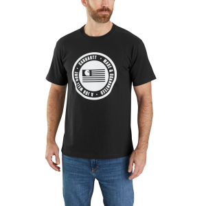 Carhartt Carhartt Men's 105186 Closeout Relaxed Fit Midweight Short Sleeve Flag Graphic T-Shirt - Black Small Regular - $21.24 at Dungarees