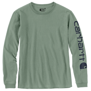 Carhartt Carhartt  103401 Closeout Women's WK231 Long Sleeve Logo T-Shirt - Jade Heather X-Large Plus - $26.39 at Dungarees