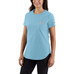 Carhartt Carhartt  105415 Closeout Women's Force Relaxed Fit Midweight T-Shirt - Powder Blue X-Small Regular - $18.74 at Dungarees