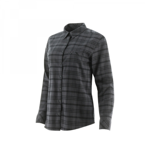 CAT  1610030 Women's Stretch Flannel Shirt - Black/Anthracite 2X-Large Regular