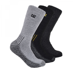 CAT Men's CT393896TB Heel Stripe Over-the-Calf Sock 3-Pack - Black Multi Large