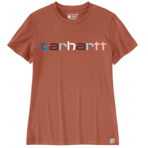 Carhartt Carhartt  105764 Closeout Women's Relaxed Fit Lightweight Short-Sleeve Multi Color Logo Graphic T-Shirt - Terracotta Small Regular - $20.99 at Dungarees