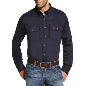 Ariat Mens 10019062 Flame-Resistant Solid Vent Shirt - Navy X-Large Tall