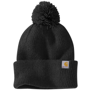 Carhartt Carhartt  106003 Women's Knit Pom-Pom Cuffed Beanie - Black One Size Fits All - $29.99 at Dungarees