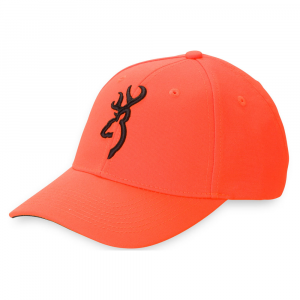 Browning Men's 30840501 Safety Cap with 3-D Buckmark - Blaze/Black One Size Fits All