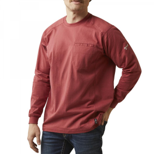 Ariat Mens 10046697 Flame-Resistant Air Long Sleeve Crew - Brick Red 3X-Large Tall