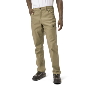Cat CAT Mens 1080038 Stretch Canvas Straight Fit Utility Pant - Khaki 42W x 34L - $59.99 at Dungarees